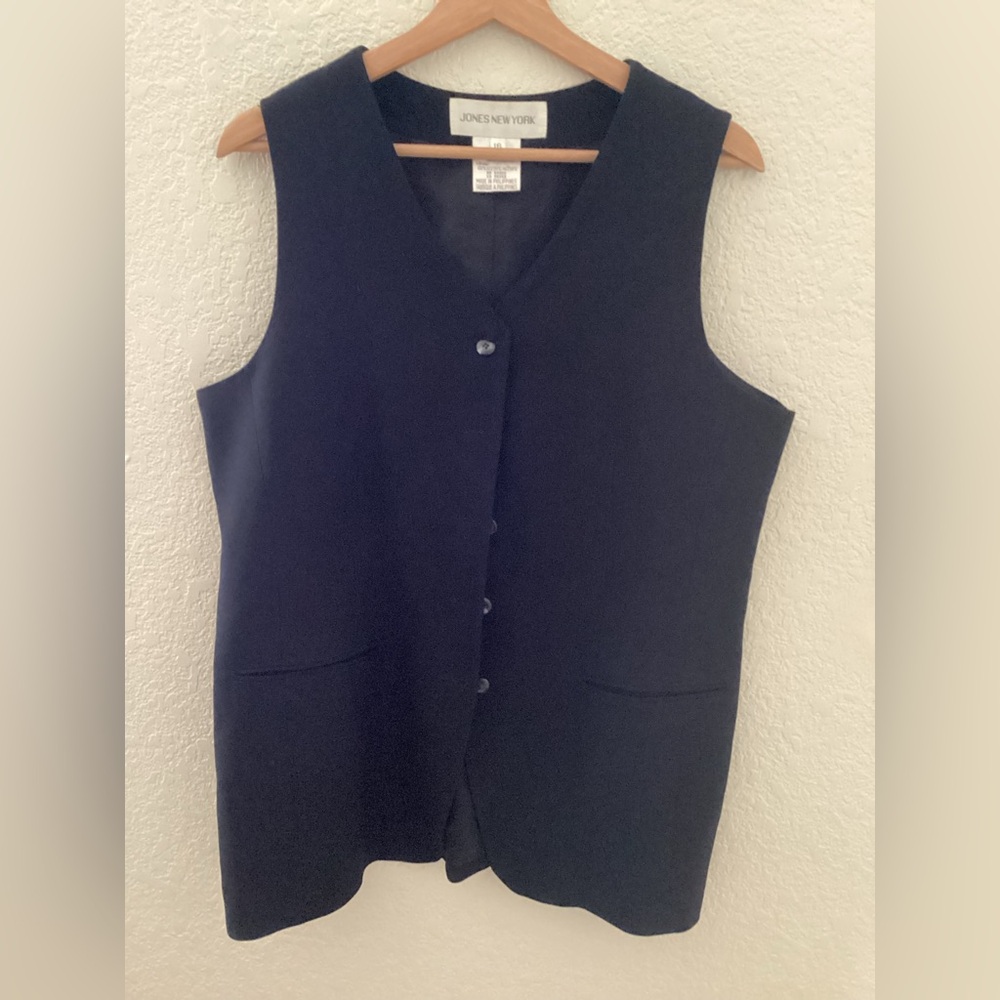 Vintage Jones New York Black Long Vest